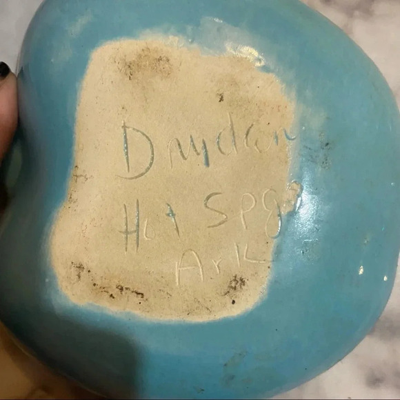 DRYDEN Ovenware Large APPLE Baking Dish Ozark Frontier Blue & Green Dish Vintage - Picture 4 of 7